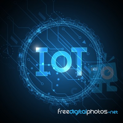 Internet Of Things Technology Abstract Circuit Circle Background… Stock Image