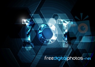 Internet Of Things Technology Abstract Hexagonal Background Stock Image