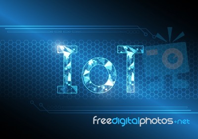 Internet Of Things Technology Abstract Hexagonal Background Stock Image