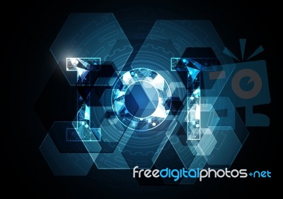 Internet Of Things Technology Abstract Hexagonal Background Stock Image