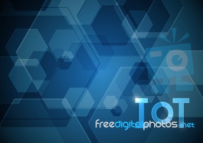 Internet Of Things Technology Abstract Hexagonal Background Stock Image