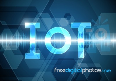 Internet Of Things Technology Abstract Hexagonal Wave Signal Osc… Stock Image