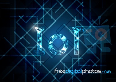 Internet Of Things Technology Abstract Rectangle Background Stock Image