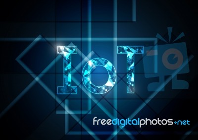 Internet Of Things Technology Abstract Rectangle Background Stock Image