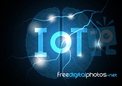 Internet Of Things Technology Brain Abstract Background Stock Image