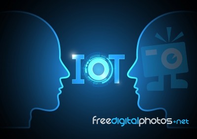 Internet Of Things Technology Circle Human Head Abstract Backgro… Stock Image