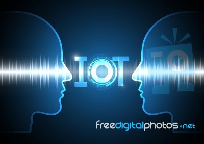 Internet Of Things Technology Circle Human Head Abstract Backgro… Stock Image