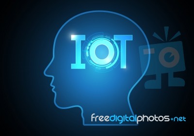 Internet Of Things Technology Circle Human Head Abstract Backgro… Stock Image