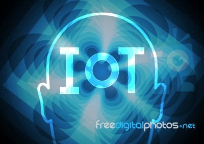 Internet Of Things Technology Head Abstract Background Stock Image