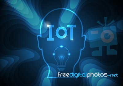 Internet Of Things Technology Head Abstract Background Stock Image