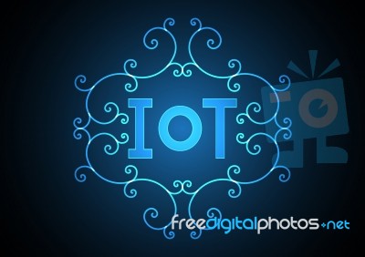 Internet Of Things Technology Monogram Abstract Background Stock Image