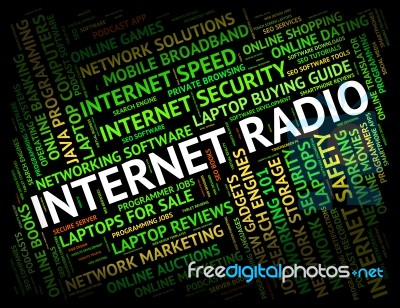 Internet Radio Showing World Wide Web And Website Stock Image