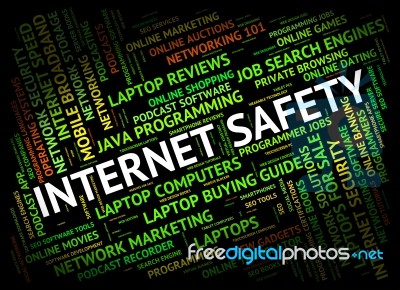 Internet Safety Represents World Wide Web And Beware Stock Image