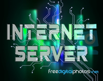 Internet Server Indicates Web Site And Connection Stock Image