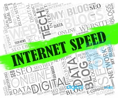 Internet Speed Means Web Site And Fast Stock Image