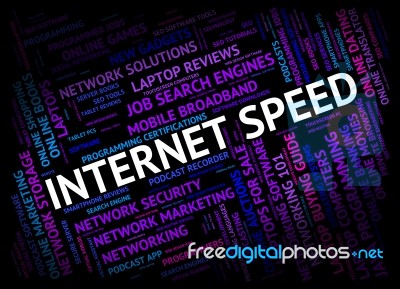 Internet Speed Shows World Wide Web And Fast Stock Image