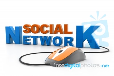 Internet With Social Network Stock Image