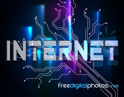 Internet Word Means Online Connection And Website Stock Image