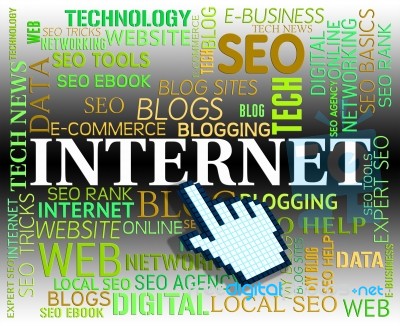 Internet Word Represents High Tec And Website Stock Image