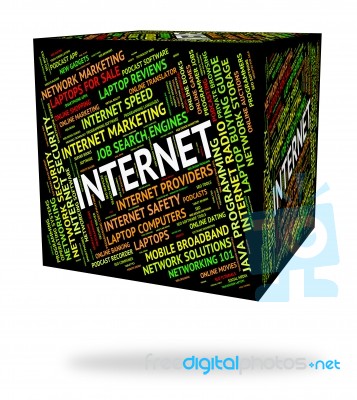 Internet Word Represents World Wide Web And Words Stock Image