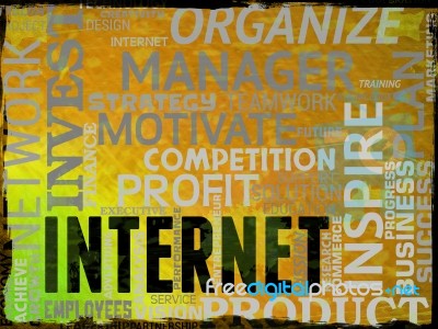 Internet Words Indicates Web Site And Website Stock Image