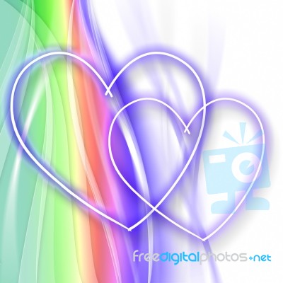 Intertwinted Hearts Indicates Valentine Day And Abstract Stock Image