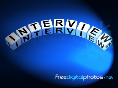 Interview Dice Mean Conversation Or Dialogue When Interviewing Stock Image