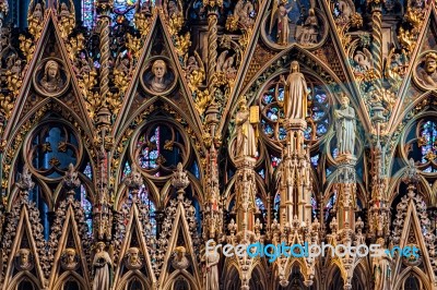 Intricate Detail From The Altar At Ely Cathedral Stock Photo