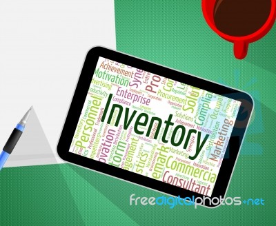 Inventory Word Shows Text Words And Stocks Stock Image