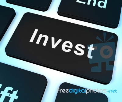 Invest Key Showing Growing Wealth And Savings Stock Image