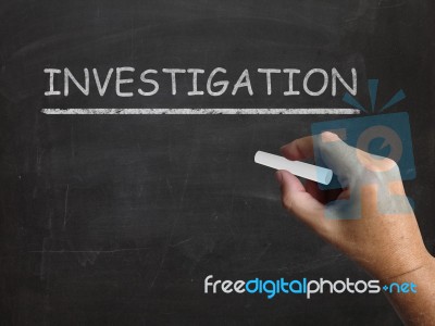 Investigation Blackboard Means Inspect Analyse And Find Out Stock Image