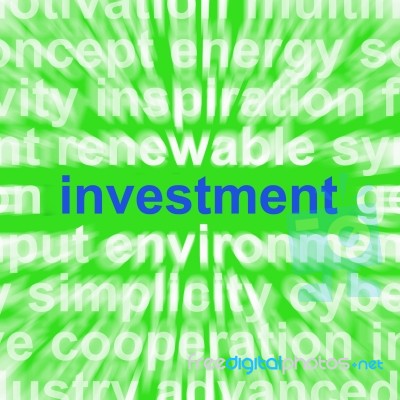 Investment Word Means Lending And Investing For Return Stock Image