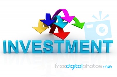 Investment Word With Arrows Stock Image