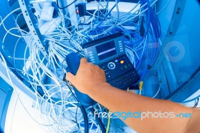 Ip Phone In Network Room Stock Photo