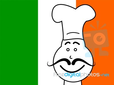 Ireland Chef Shows Cooking In Kitchen And Catering Stock Image