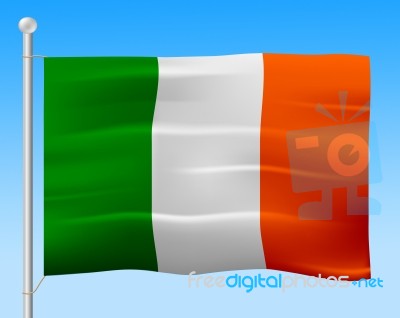 Ireland Flag Means European Nation And Irish Stock Image