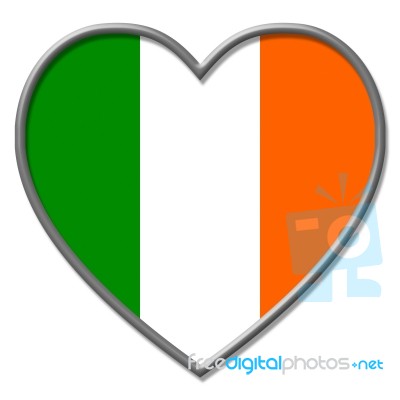 Ireland Heart Indicates Valentines Day And Affection Stock Image