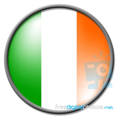 Irish Badge Indicates Waving Flag And Badges Stock Image