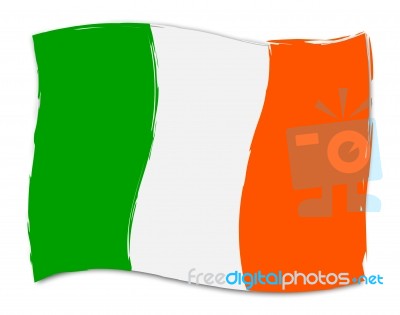 Irish Flag Shows Nation Patriot And Ireland Stock Image