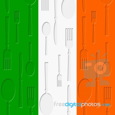 Irish Food Means Euro Cuisine And Restaurant Stock Image