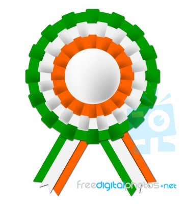 Irish Rosette Indicates National Flag And Celebration Stock Image