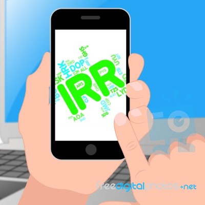 Irr Currency Shows Worldwide Trading And Fx Stock Image