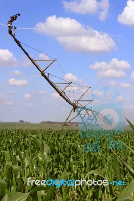 Irrigation System For Agriculture Stock Photo