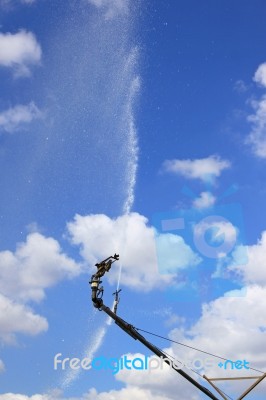 Irrigation System For Agriculture Stock Photo