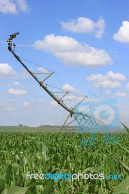 Irrigation System For Agriculture Stock Photo