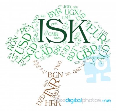 Isk Currency Means Foreign Exchange And Coinage Stock Image