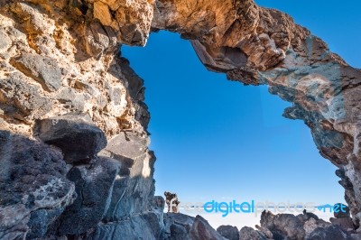 Isla De Pescadores, Salt Lake Uyuni In Bolivia Stock Photo