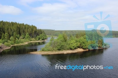 Island On Kielder Reservoir Stock Photo