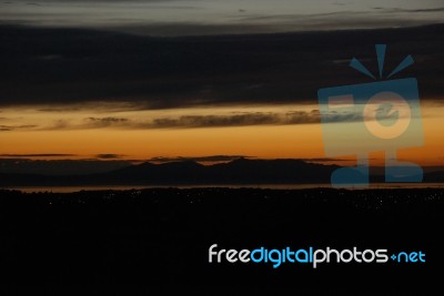 Isle Of Arran At Night Stock Photo