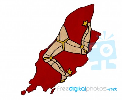 Isle Of Man Map On  Flag Drawing ,grunge And Retro Flag Series Stock Image